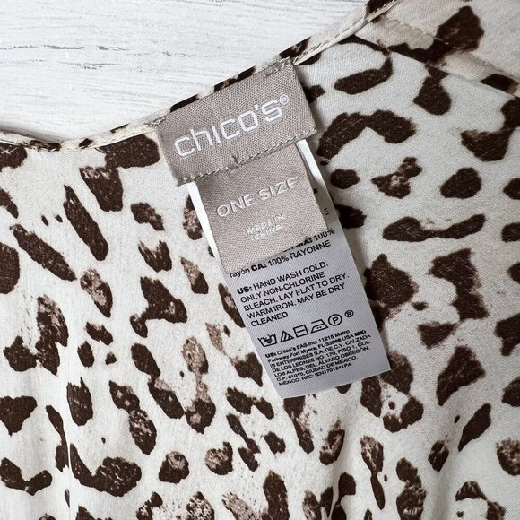 Chicos Kimono Womens One Size Colorful Animal and Palm Print Cover Up Summer - Picture 2 of 13